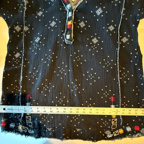 JOHNNY WAS Nazar Black Cotton Gauze Tunic with Multicolor Accents, M - Picture 11 of 12